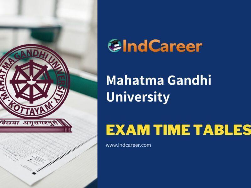 Mahatma Gandhi University Exam Time Tables