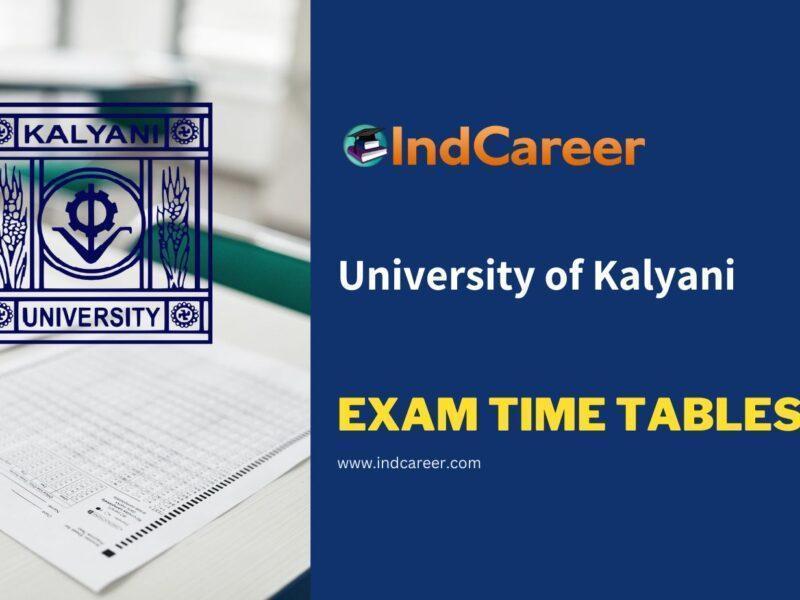 University of Kalyani Exam Time Tables