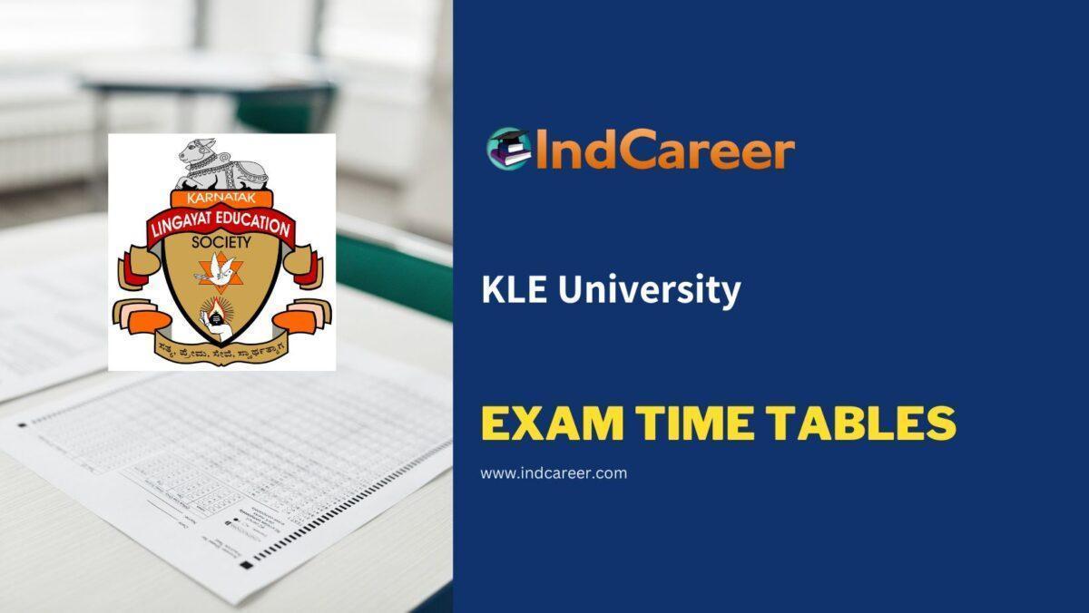 KLE University Exam Time Tables