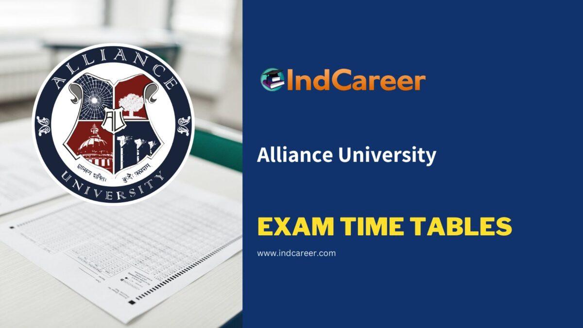 Alliance University Exam Time Tables
