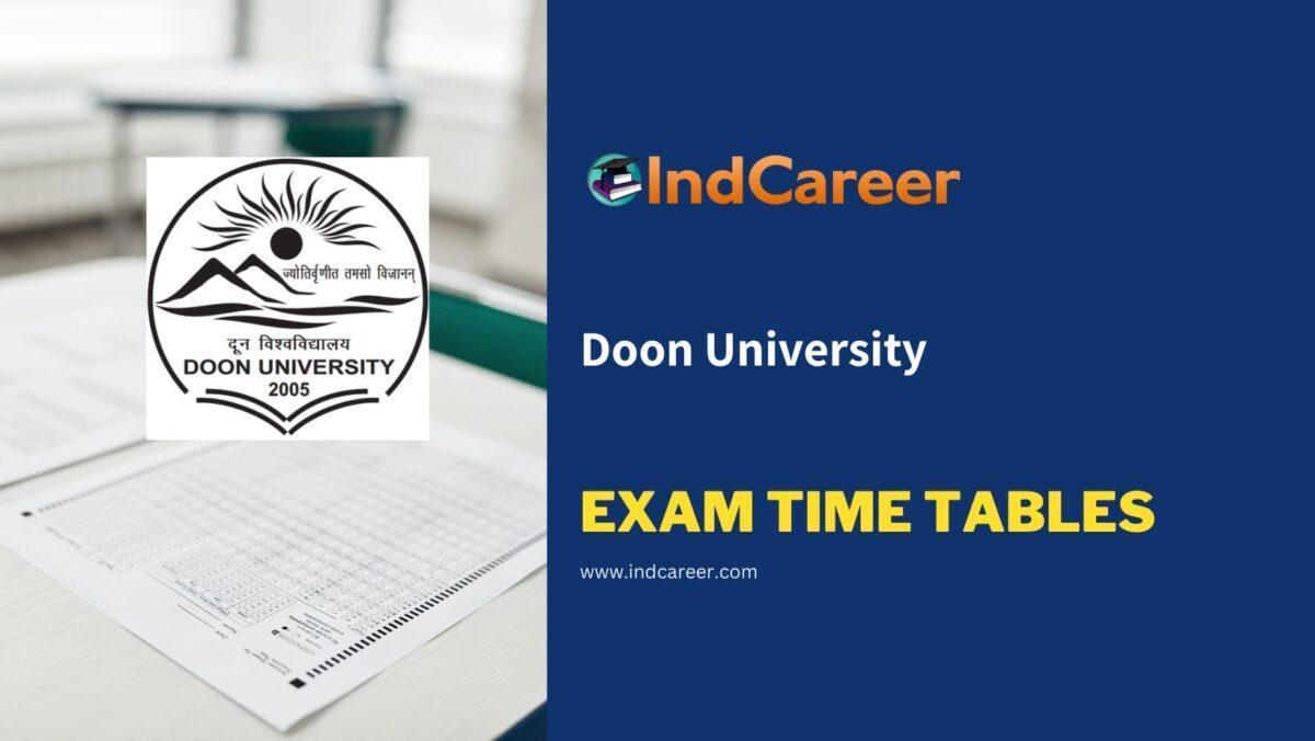 Doon University Exam Time Tables