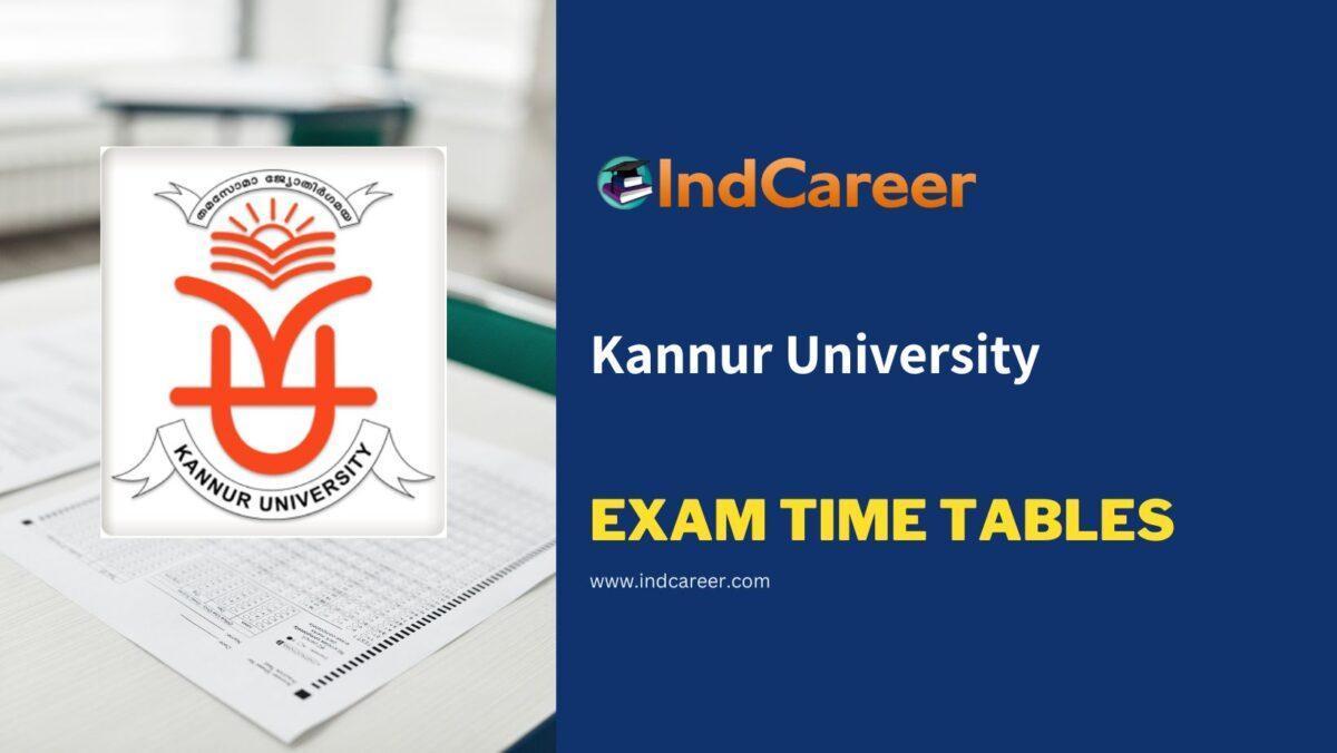 Kannur University Exam Time Tables