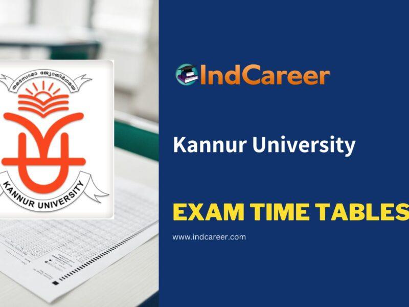 Kannur University Exam Time Tables