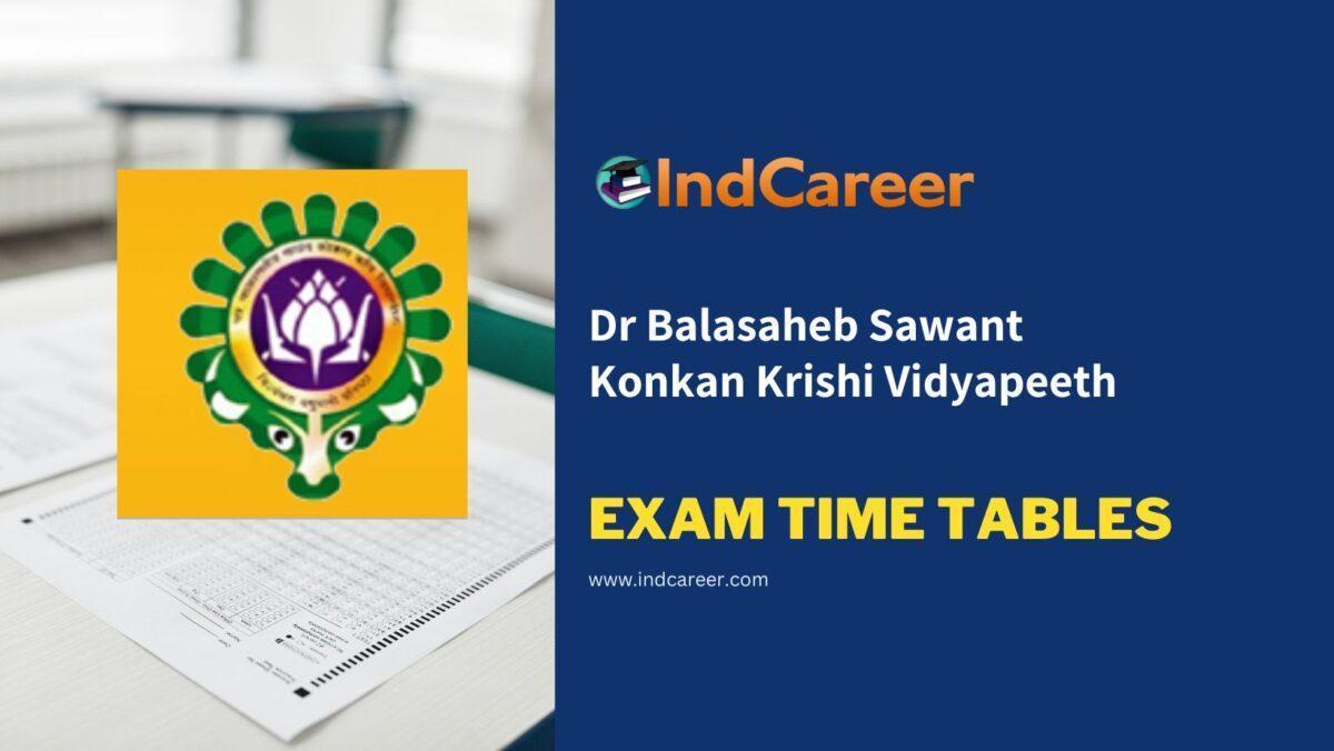 Dr Balasaheb Sawant Konkan Krishi Vidyapeeth Exam Time Tables