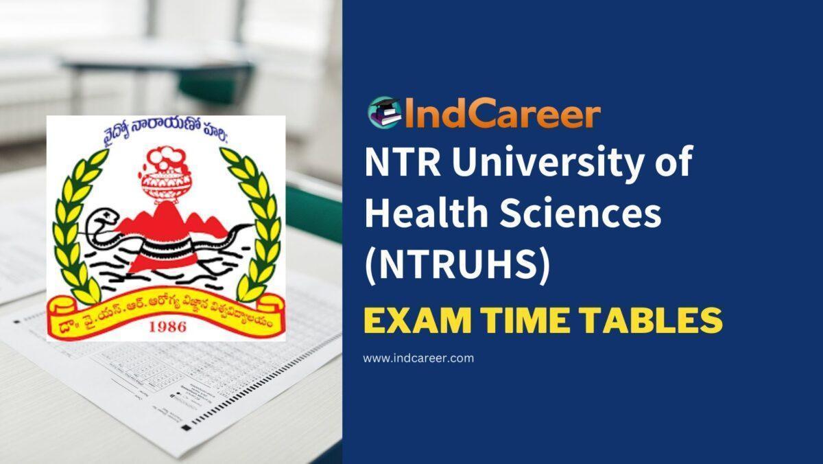 NTR University of Health Sciences (NTRUHS) Exam Time Tables