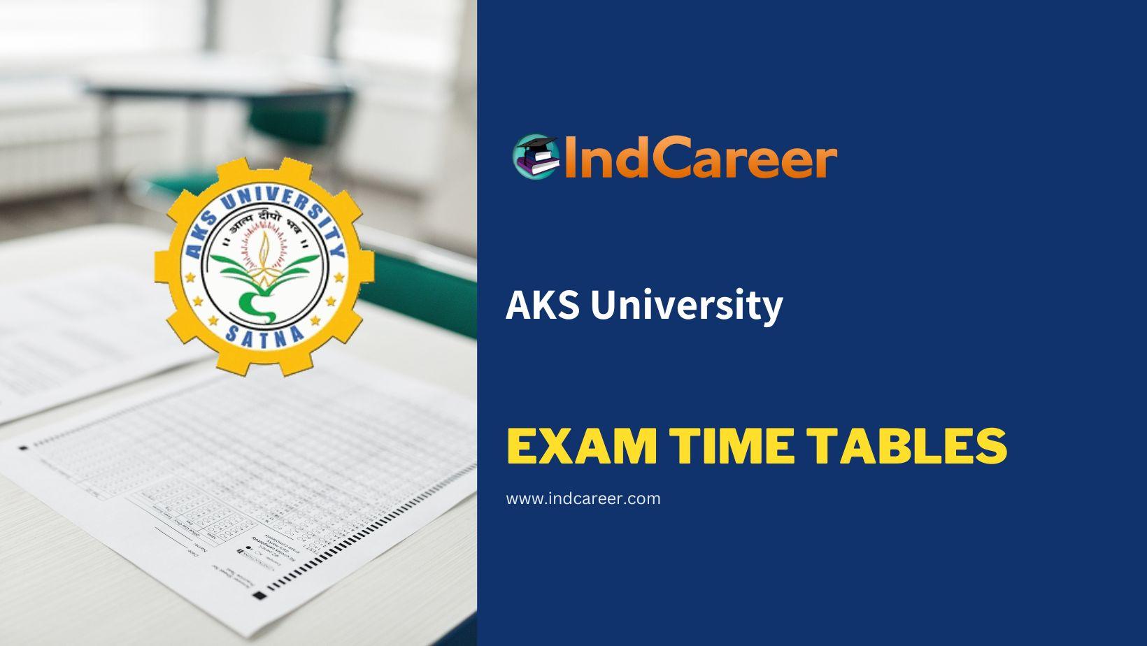 AKS University Exam Time Tables