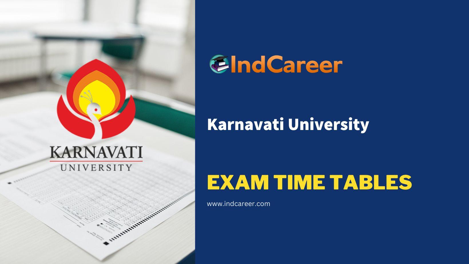 Karnavati University Exam Time Tables