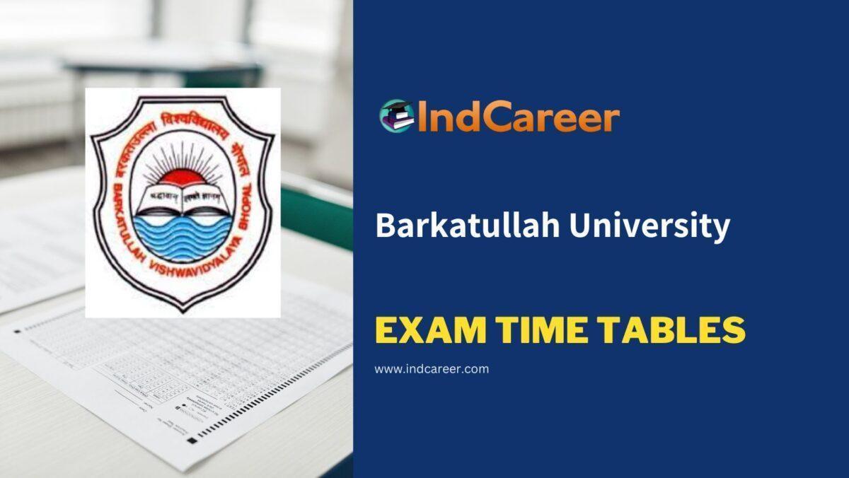Barkatullah University Exam Time Tables