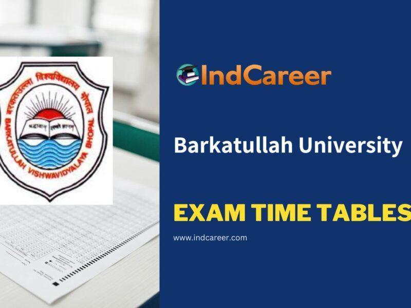 Barkatullah University Exam Time Tables