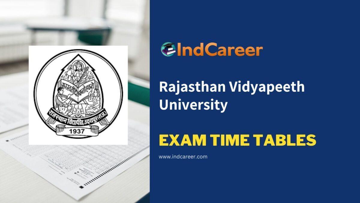 Rajasthan Vidyapeeth University Exam Time Tables