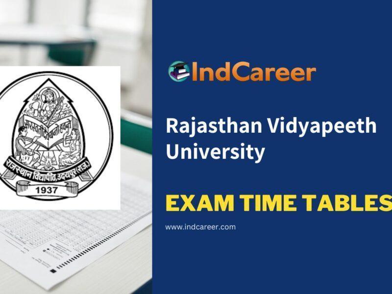 Rajasthan Vidyapeeth University Exam Time Tables