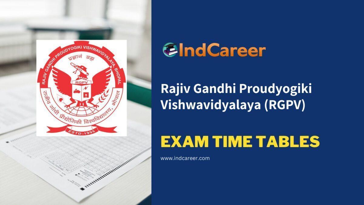 Rajiv Gandhi Proudyogiki Vishwavidyalaya (RGPV) Exam Time Tables