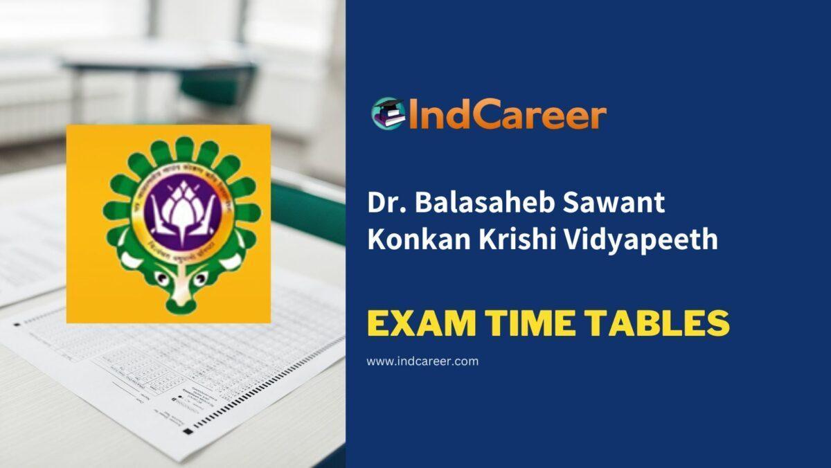 Konkan Agriculture University Exam Time Tables