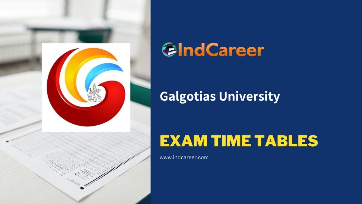 Galgotias University Exam Time Tables