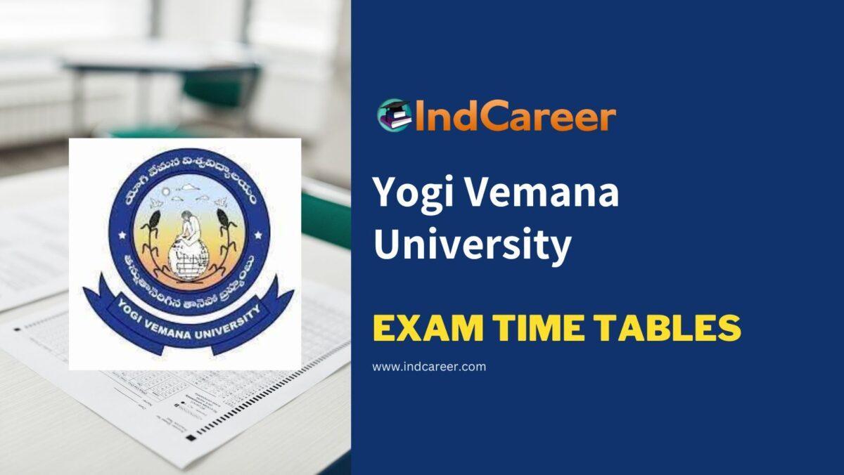 Yogi Vemana University Exam Time Tables