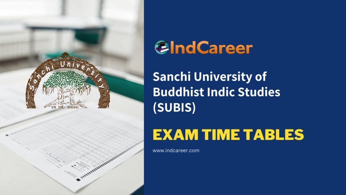 Sanchi University of Buddhist Indic Studies (SUBIS) Exam Time Tables