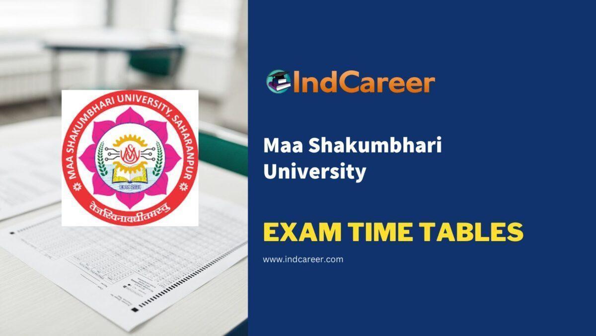 Maa Shakumbhari University Exam Time Tables