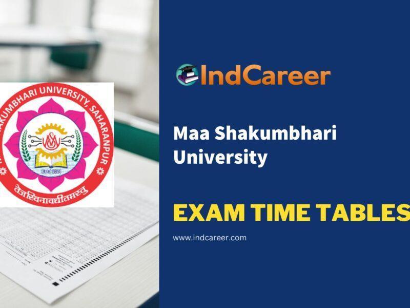 Maa Shakumbhari University Exam Time Tables