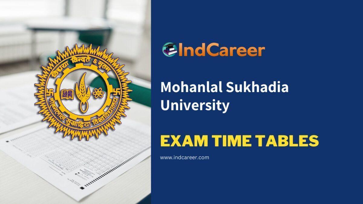 Mohanlal Sukhadia University Exam Time Tables