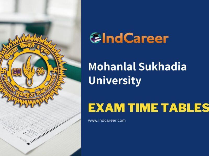 Mohanlal Sukhadia University Exam Time Tables