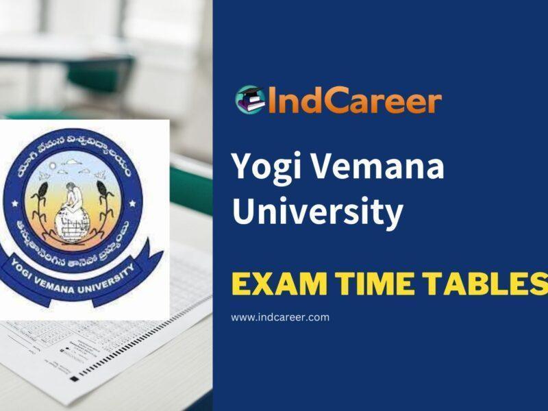 Yogi Vemana University Exam Time Tables