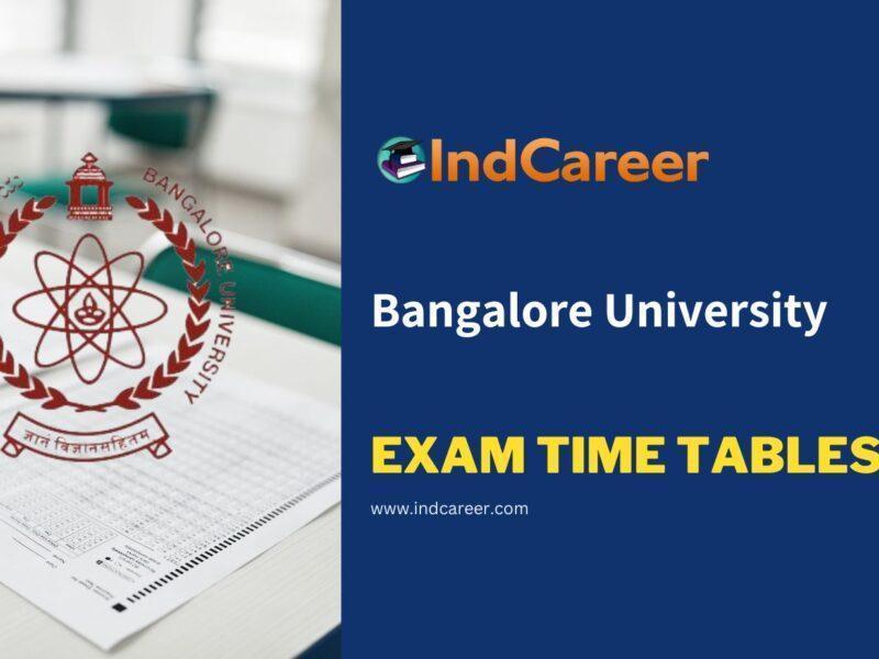 Bangalore University Exam Time Tables