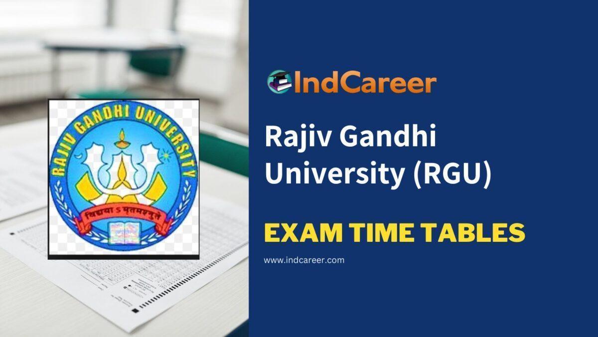 Rajiv Gandhi University (RGU) Exam Time Tables
