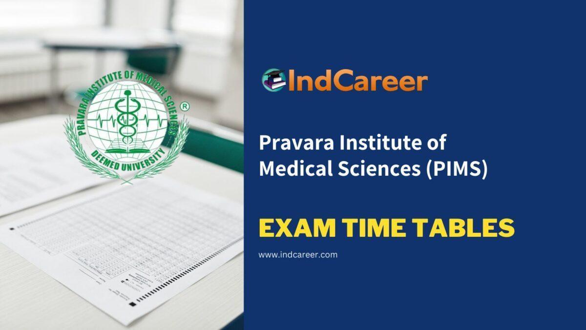 Pravara Institute of Medical Sciences (PIMS) Exam Time Tables