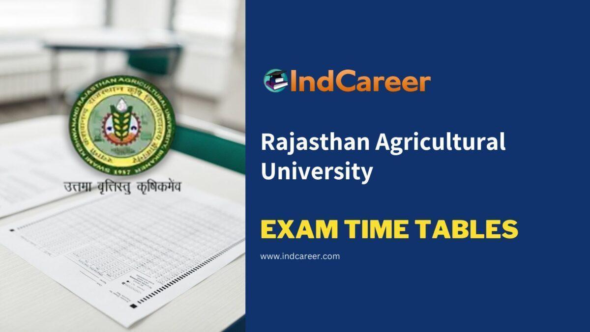 Rajasthan Agricultural University Exam Time Tables