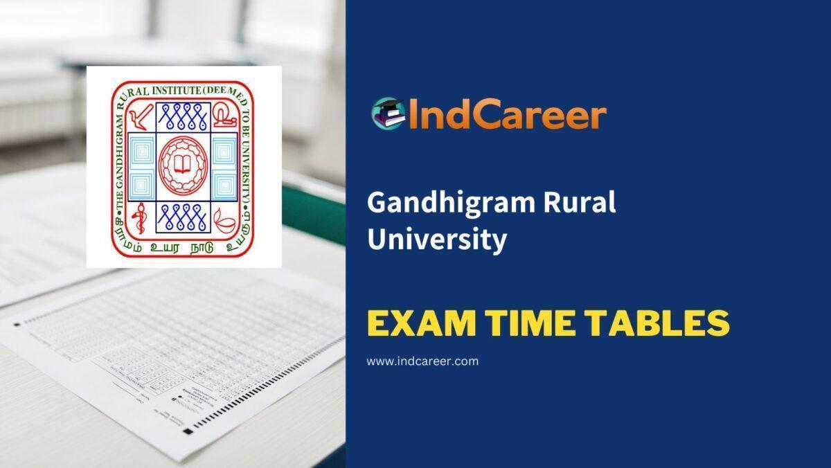 Gandhigram Rural University Exam Time Tables