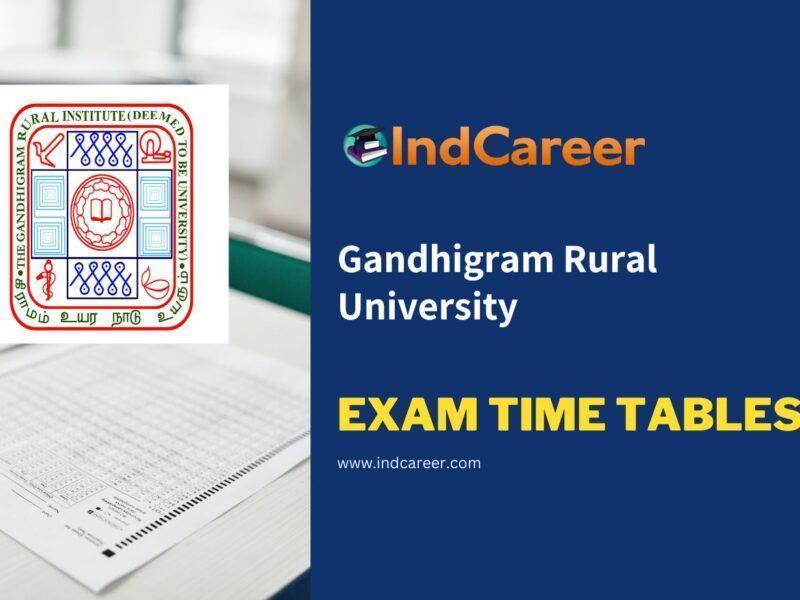 Gandhigram Rural University Exam Time Tables