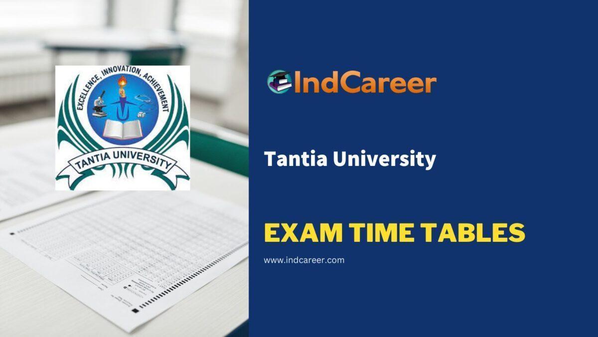Tantia University Exam Time Tables