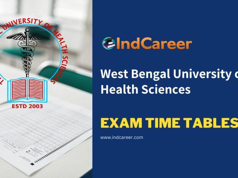 West Bengal University of Health Sciences Exam Time Tables