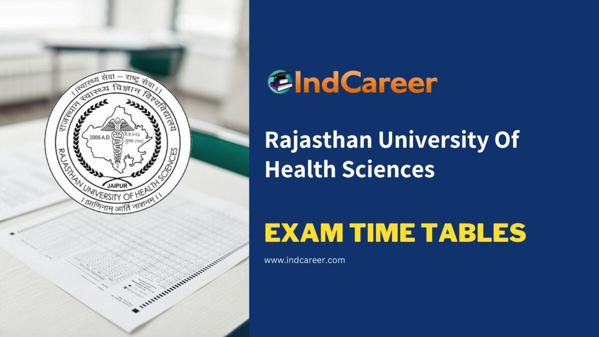 Rajasthan University Of Health Sciences Exam Time Tables