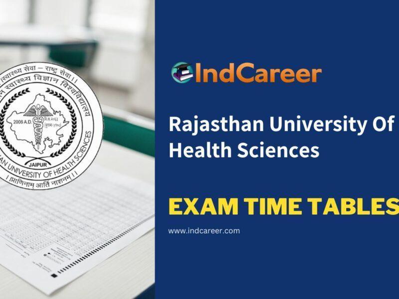 Rajasthan University Of Health Sciences Exam Time Tables