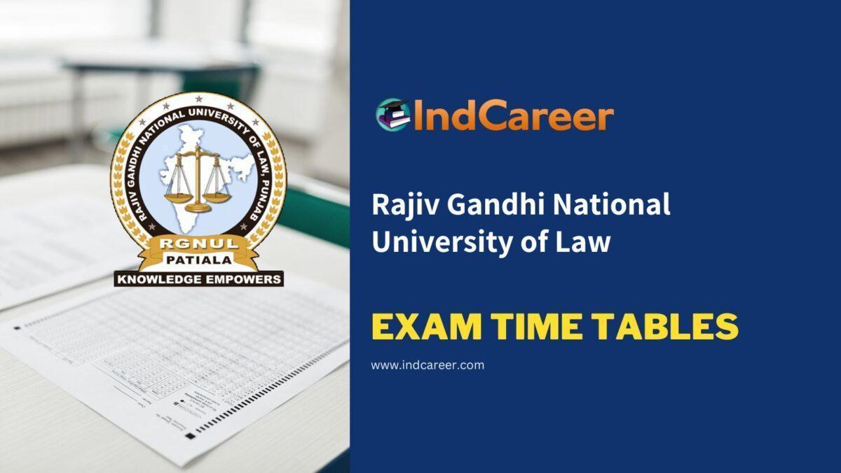 Rajiv Gandhi National University of Law Exam Time Tables