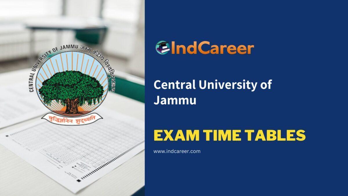 Central University of Jammu Exam Time Tables