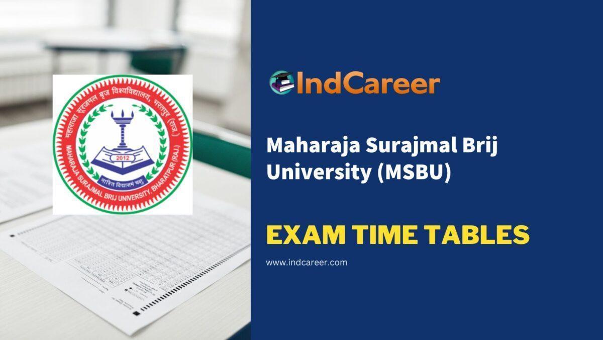 Maharaja Surajmal Brij University (MSBU) Exam Time Tables