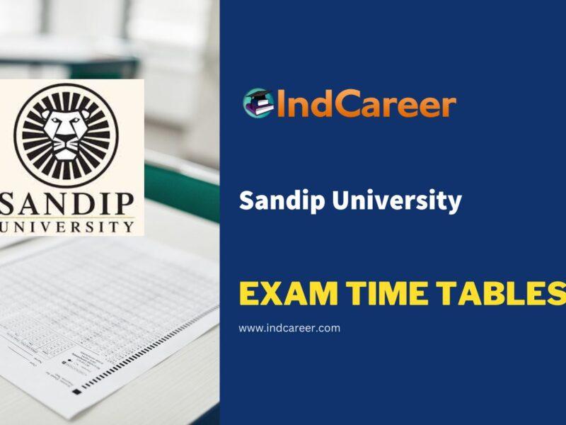 Sandip University Exam Time Tables