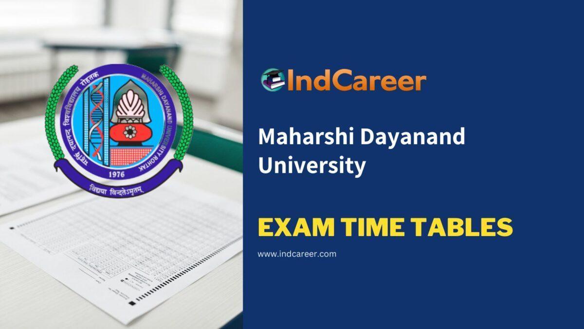 Maharshi Dayanand University Exam Time Tables