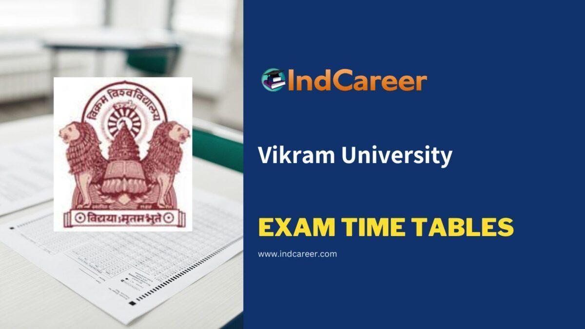 Vikram University Exam Time Tables