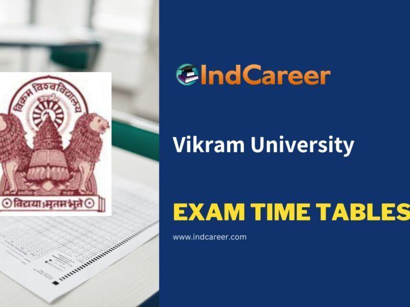 Vikram University Exam Time Tables