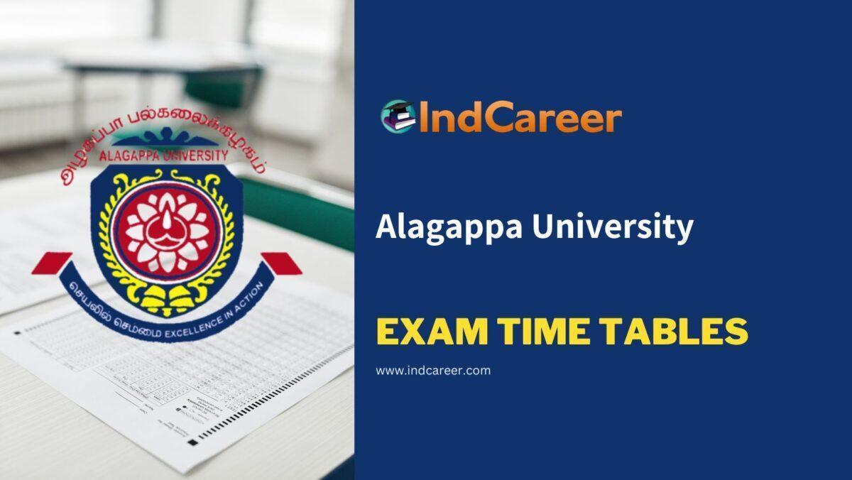 Alagappa University Exam Time Tables