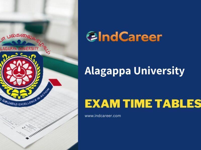 Alagappa University Exam Time Tables