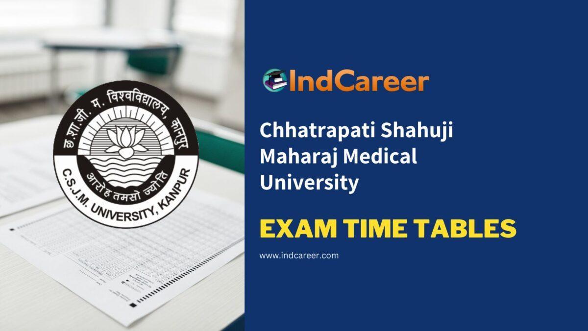 Chhatrapati Shahuji Maharaj Medical University Exam Time Tables