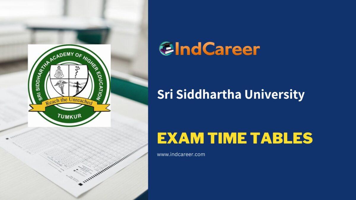 Sri Siddhartha University Exam Time Tables