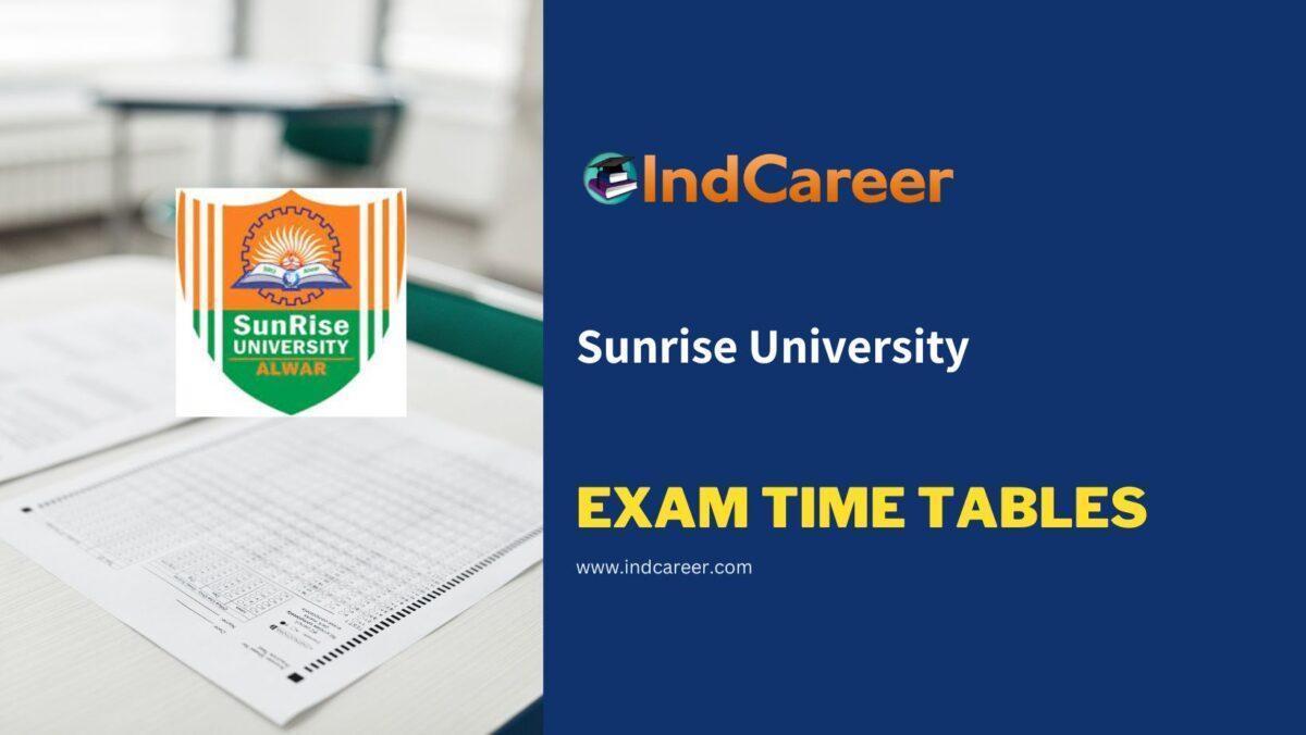 Sunrise University Exam Time Tables