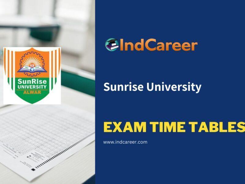 Sunrise University Exam Time Tables
