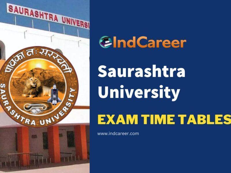 Saurashtra University Exam Time Tables