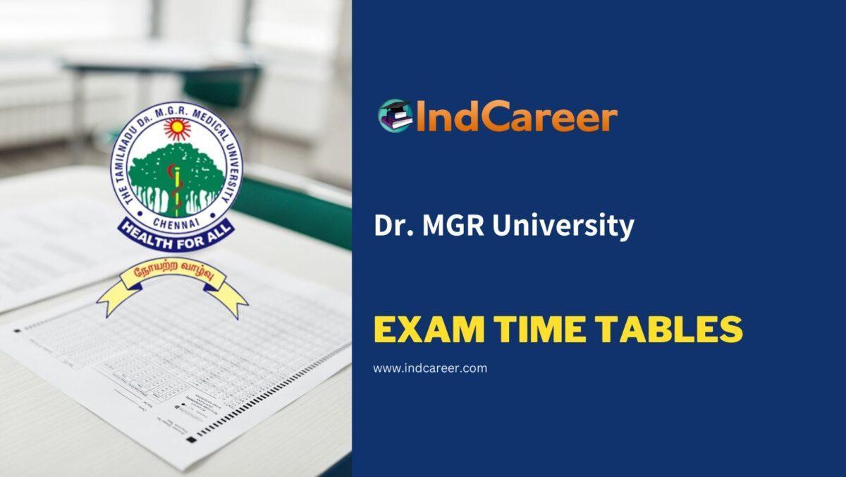 Dr. MGR University Exam Time Tables
